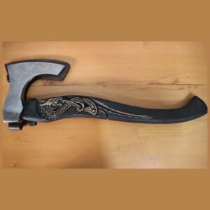 engraved axe 23inches - black wood handle